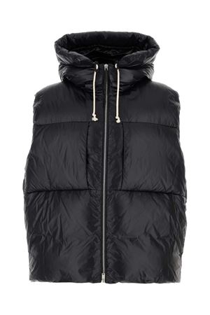 Gilet nero con cappuccio e coulisse JIL SANDER | J47AF0161J70007001